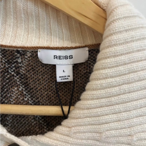 Reiss Tan and Cream Patterned Blazer - Picture 7 of 8